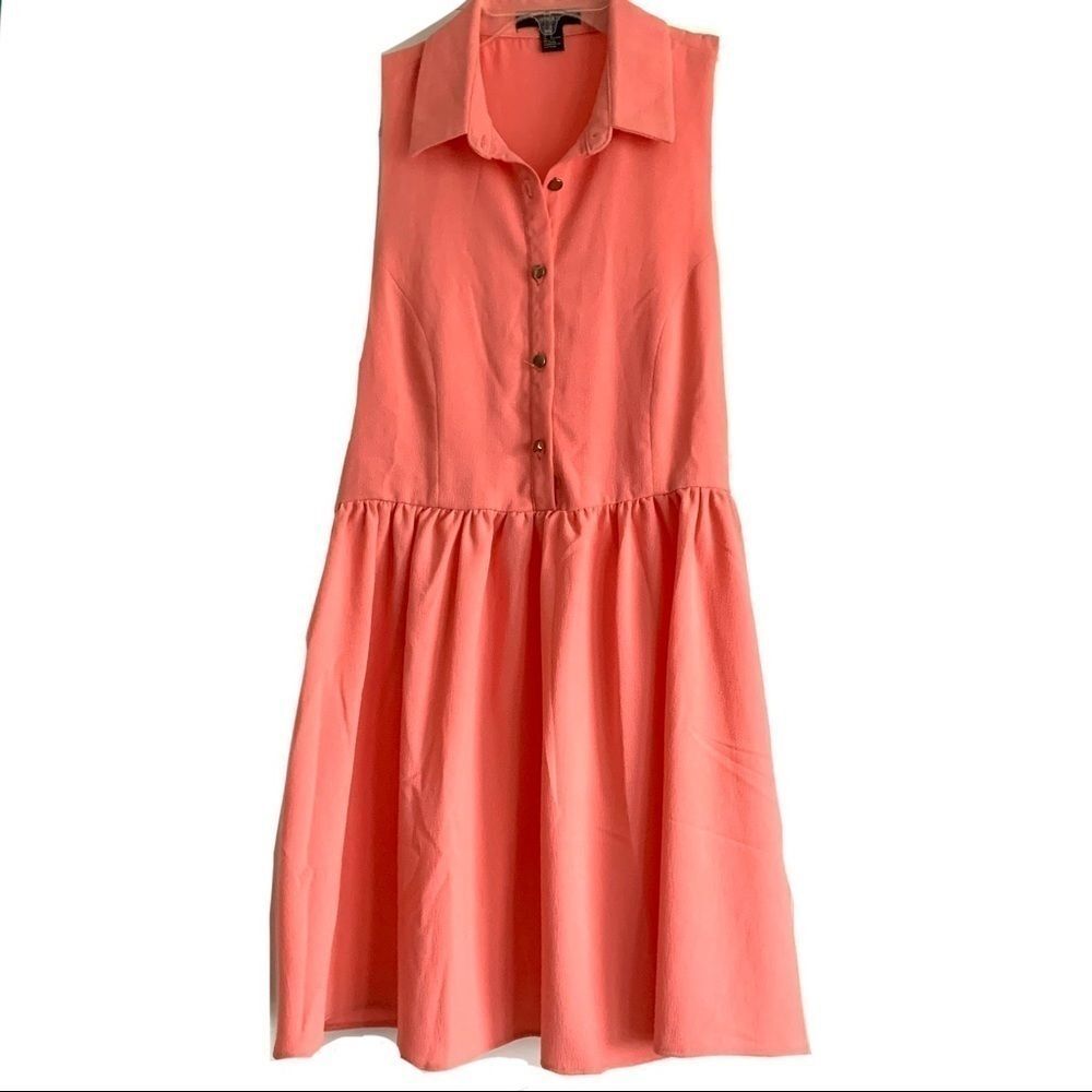Forever 21 Coral Flowy Tank Collar Summer Dress size Medium